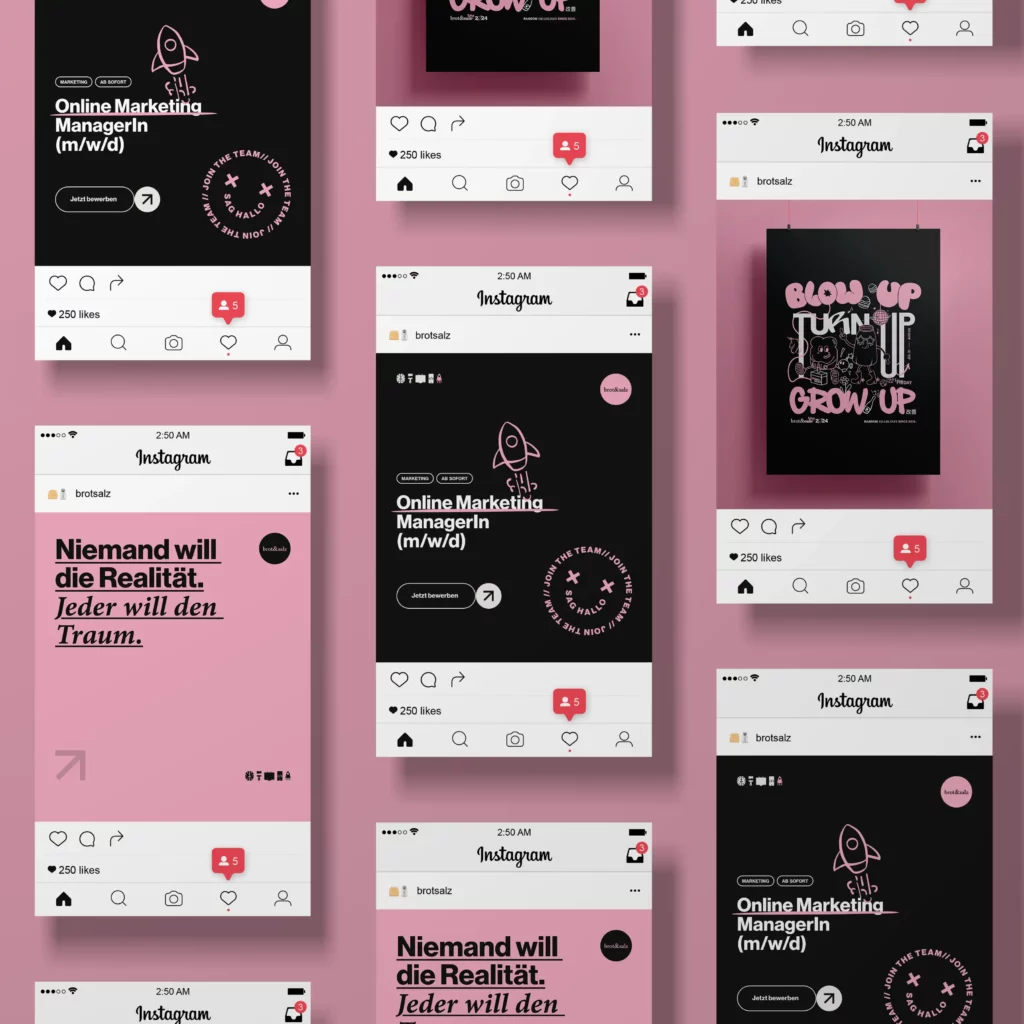 Mockup des brot & salz Rebranding für Social Media