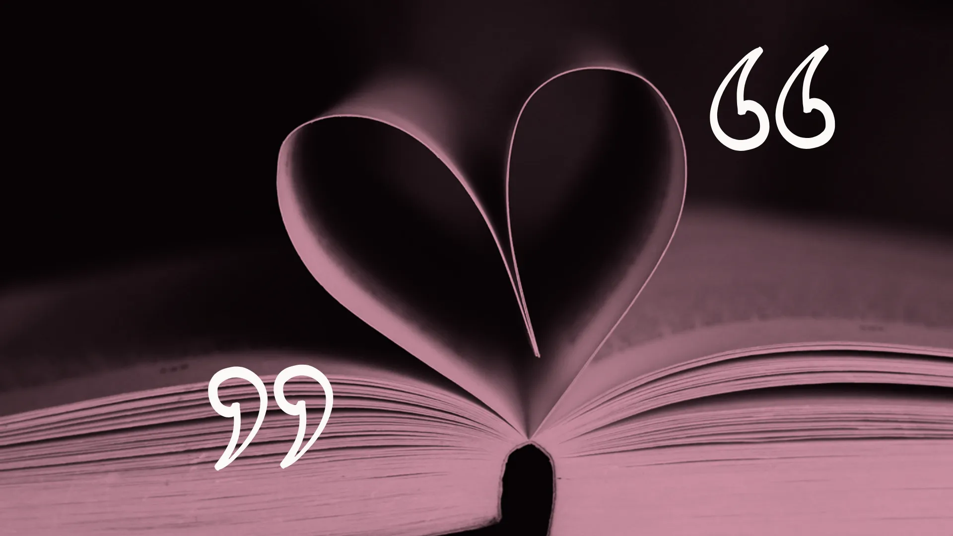 Ein Bild zeigt ein Buch, bei dem zwei Seiten zu einem Herz geformt sind.