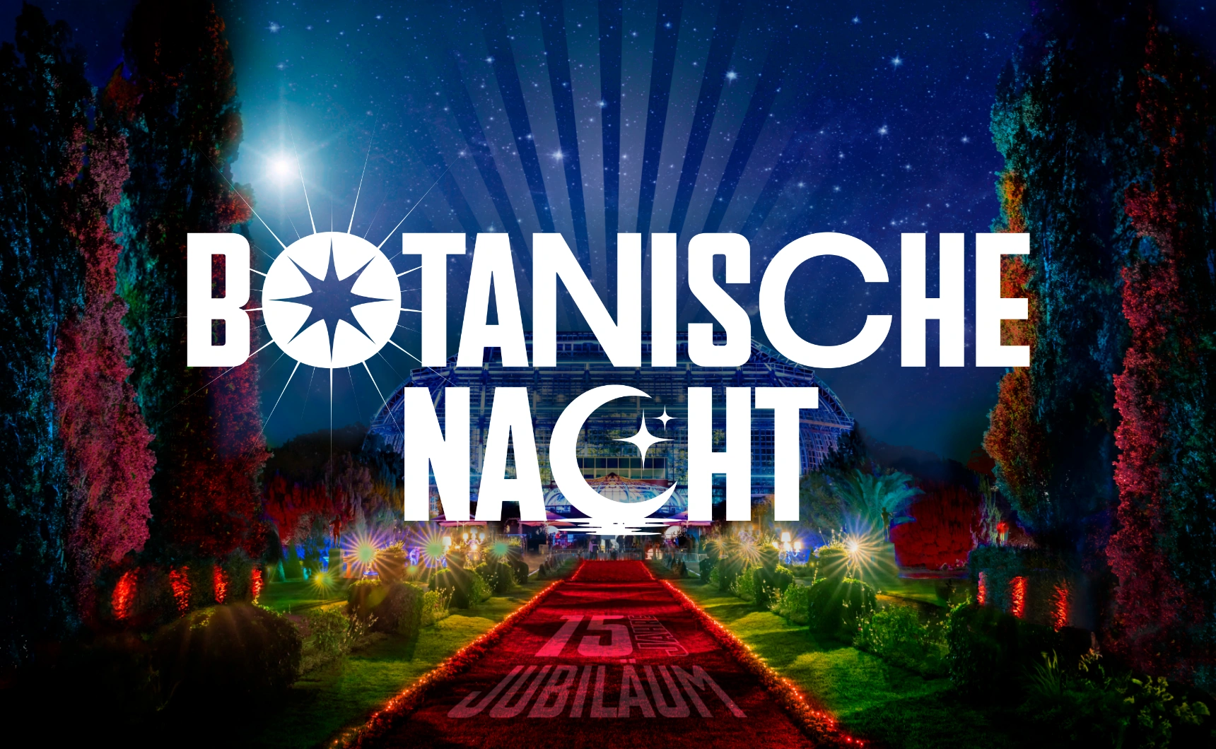 Ein Bild zeigt das Poster der Botanischen Nacht 2023 im Botanischen Garten in Berlin.