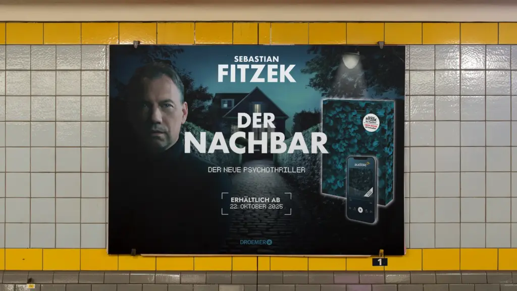 Sebastian Fitzek "Der Nachbar" - OOH Kampagne Plakat U-Bahnhof