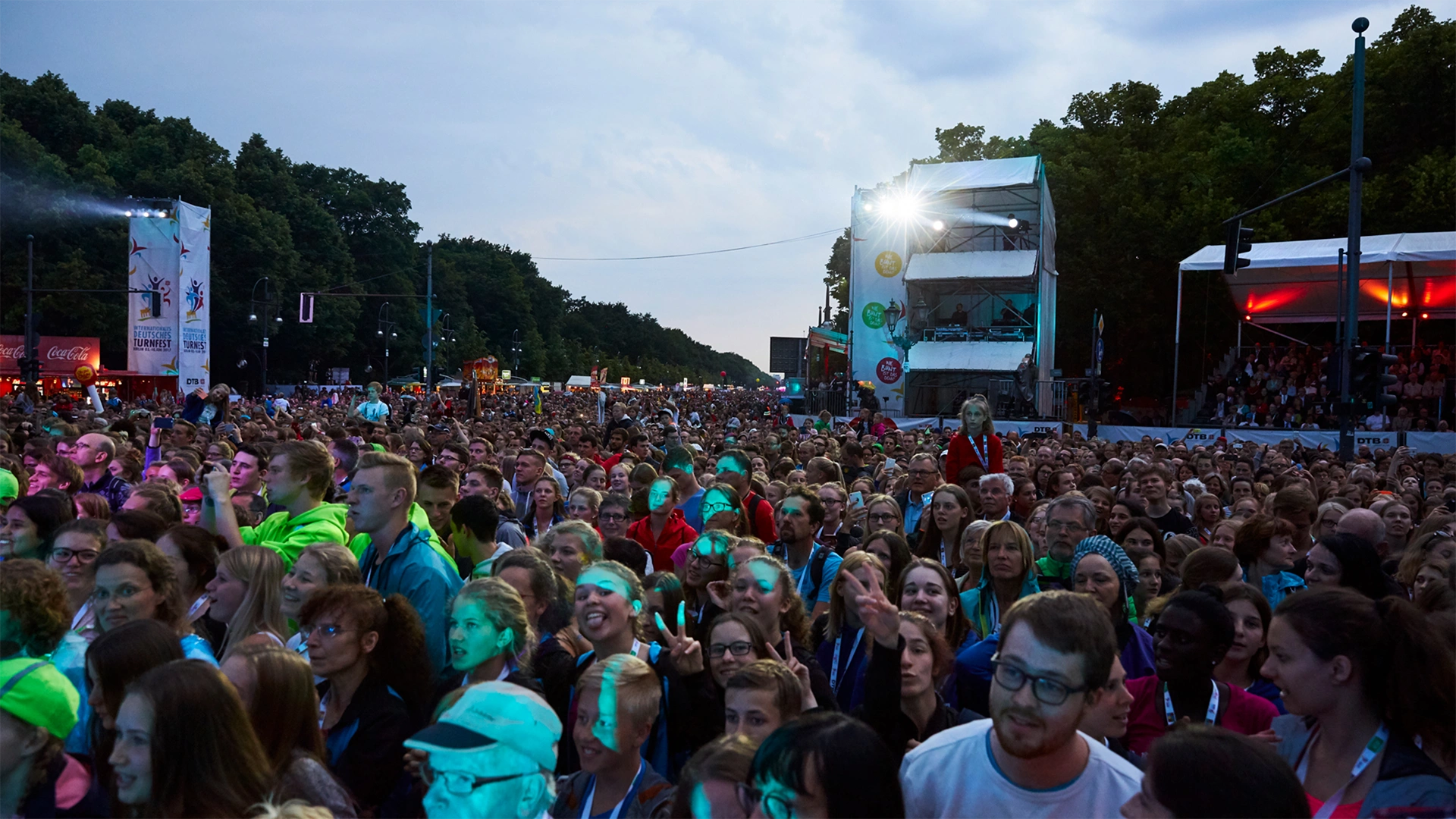 A picture shows the people in front of the stage at the 